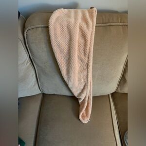 Pink extra long microfiber hair towel